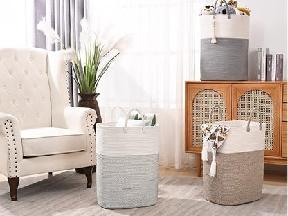 Woven Laundry Basket for Clothes, 100 L Large Rectangle Laundry Hampers - Image 6