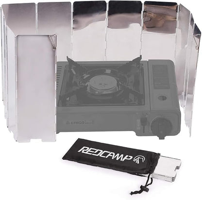 REDCAMP Folding Outdoor Stove Windscreen, Lightweight Butane Burner Windshield by REDCAMP