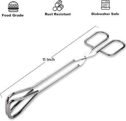 Hiash 11" Heavy Duty Stainless Steel Kitchen Scissor Tongs - Image 2