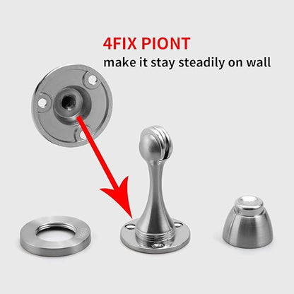 YAGU 2 Pack Silver Magnetic Door Stops Holder, Zinc Alloy Brushed Nickel Door - Image 4