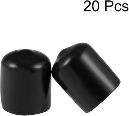 uxcell 20pcs Rubber End Caps 15mm ID Vinyl Round Tube Bolt Cap Cover Thread - Image 2