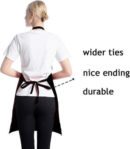 12 Pcs Bib Bulk Black Aprons for Women Men Adult Girls Unisex - Image 5