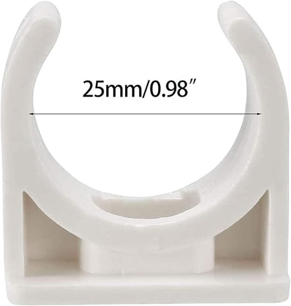BVO 100 Pcs U-Shaped PVC Water 25mm Pipe Clamps, Suitable - Image 3