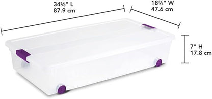 Sterilite 12-Pack ClearView Latch Box, Wheeled Underbed Organizer Bins - Image 3