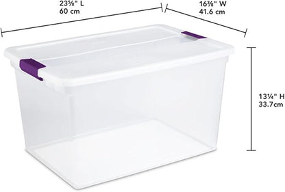 Sterilite 12-Pack ClearView Latch Box, Stackable Storage Organizer Bins - Image 3