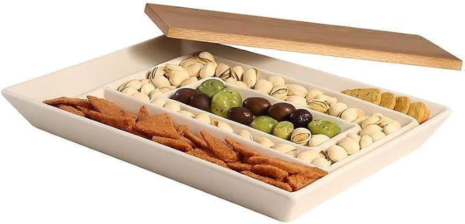 Gibson Elite 3-Section Stoneware Serving Tray - Image 4