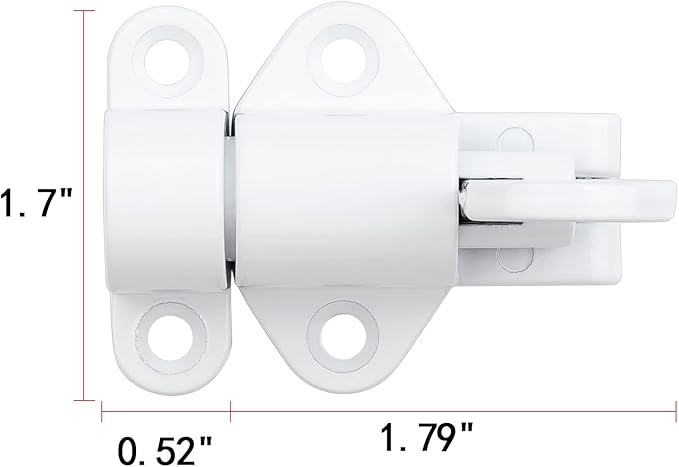 2 Packs Self-Closing Latches，White Spring Door Lock，Resilient Bolt Latch - Image 2