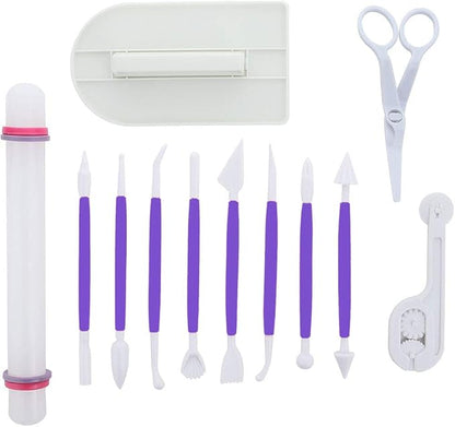 ScivoKaval Marshmallow Fondant Cake Decorating Hand Tool 12 Pcs 5 Sets by ScivoKaval