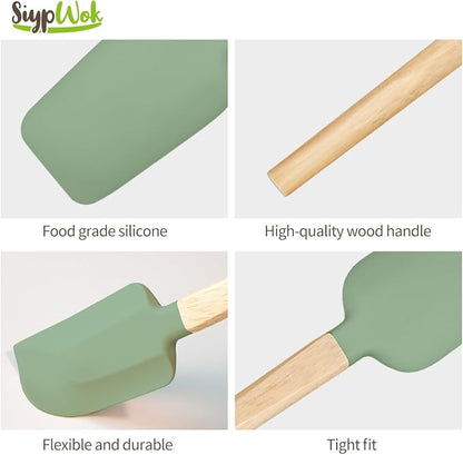 Silicone Spatula Set, Food Grade Rubber Spatula-4 Piece Nonstick Rubber Spatulas - Image 8