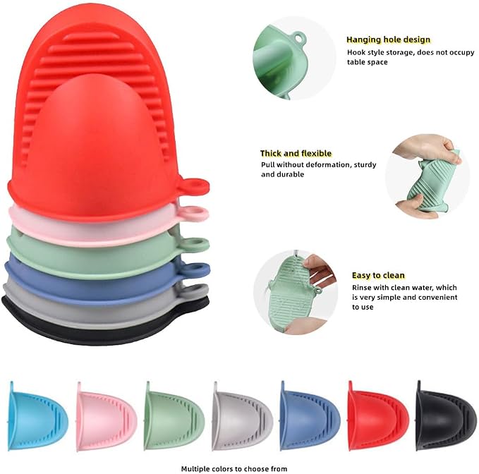Oven Mitts，Mini Oven Gloves Silicone Heat Resistant Cooking Pinch Mitts - Image 6