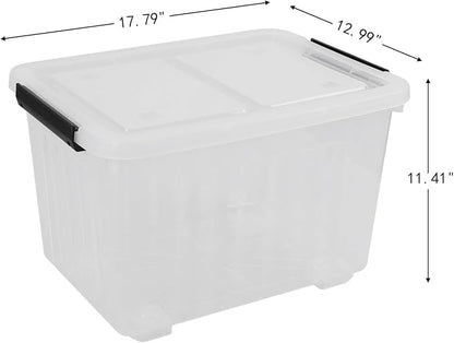 30 Quart Clear Plastic Latch Storage Bins - Image 2