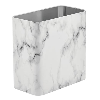 mDesign Metal Wastepaper Bin — Compact Rectangular Bathroom Bin — Rubbish Basket - Image 7