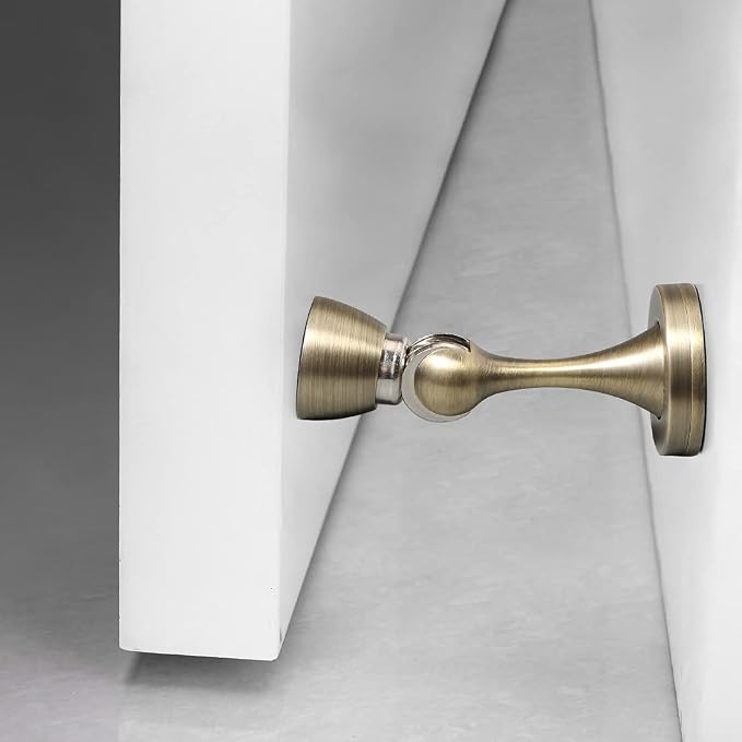YAGU Door Stopper 1 Pack Magnetic, Zinc Alloy Brushed Bronze Door Stops Catch - Image 2