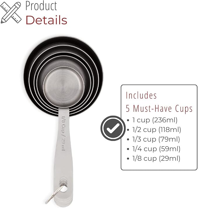 husMait Stainless Steel Measuring Cups - Image 3