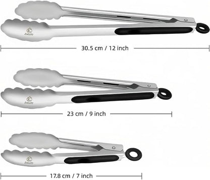 3 PCS Kitchen Tongs Set, Stainless Steel - Image 3