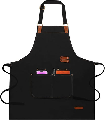 Chef Aprons for Women Men with Pockets, Oil-Repellent & Water-Resistant by Unknown