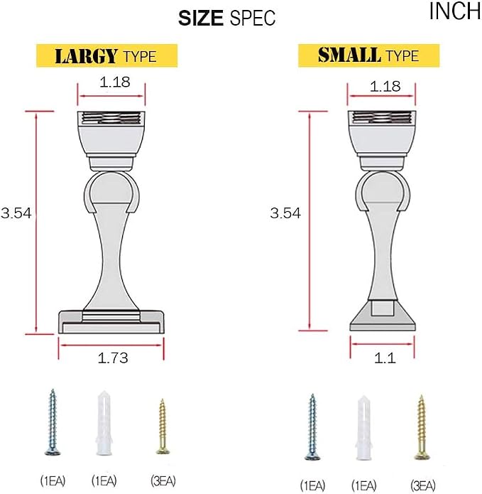 Magnetic Door Stop, Stainless Steel, Magnetic Door Catch, Door Holder, Door - Image 5
