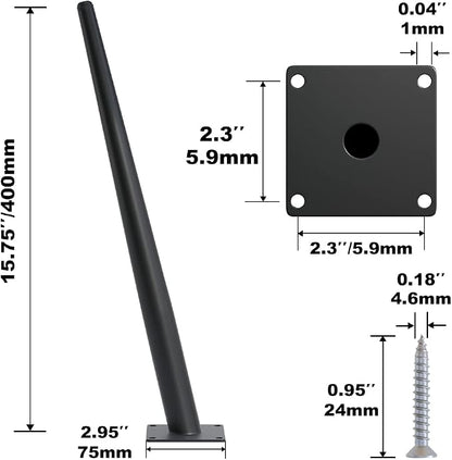 8PCS 16 Inch Matte Black Tapered Angled Legs - Image 3