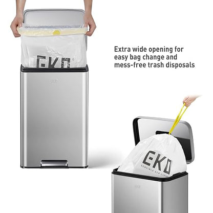 EKO Madison Matte Stainless 50 Liter/13.2 Gallon Step Trash Can w/Inner Liner - Image 4