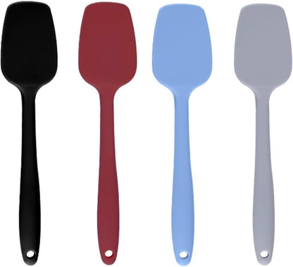 Shappy 4 Pieces Silicone Cooking Spoons 10.6 Inch Heat Resistant Kitchen Spoons by Shappy