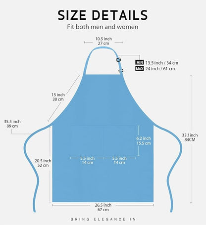 Syntus Apron for Men Women, Adjustable Cooking Kitchen Chef Aprons - Image 2