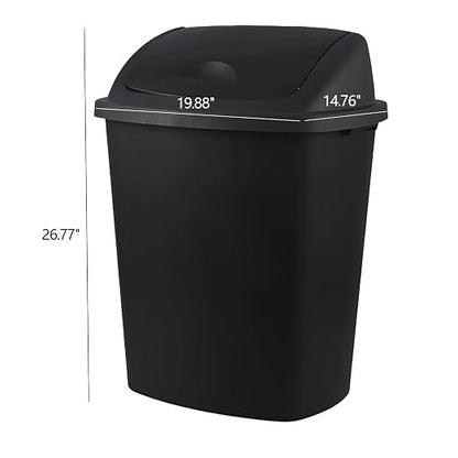 Bringer 18 Gallon Large Swing Top Trash Can, Plastic Garbage Can - Image 2