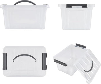 6 Quart Plastic Stackable Storage Latch Bins - Image 4