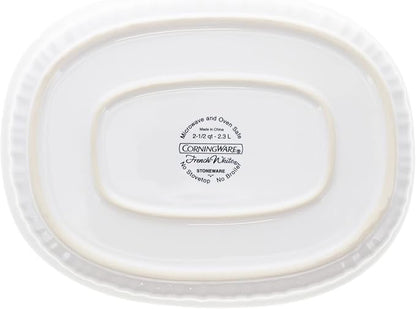 CorningWare FS2 2.5qt/2.35L Oval French White Casserole Dish & DC1.5C 1-1.75L - Image 4