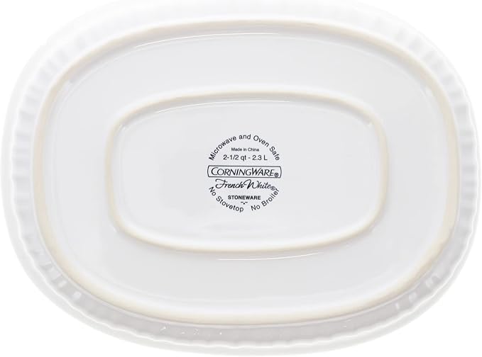 CorningWare FS2 2.5qt Oval French White Casserole Dish - Image 3