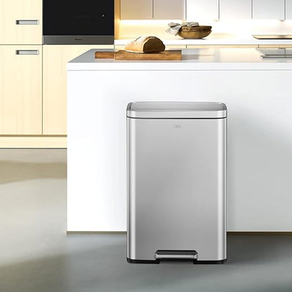 EKO Madison Matte Stainless 50 Liter/13.2 Gallon Step Trash Can w/Inner Liner - Image 7