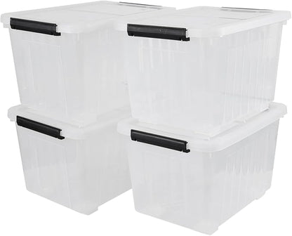 30 Quart Clear Plastic Latch Storage Bins - Image 7