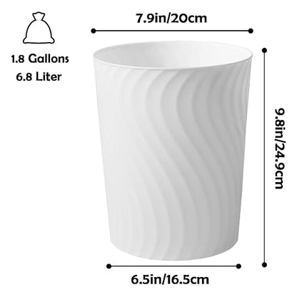 YGJT Small Trash Can, 6 Pack 1.8 Gallons Bathroom Trash Can, Slim Waste Basket - Image 6