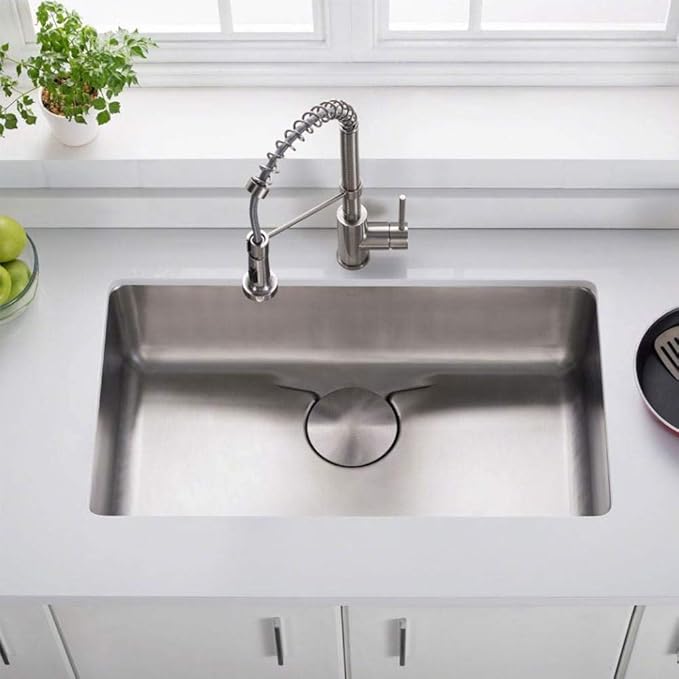 KRAUS Dex 33-inch Undermount 16 Gauge Stainless Steel Single Bowl Kitchen Sink, KD1US33B