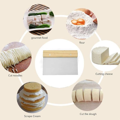4 PCS Bench Scraper, Scraper Food Tool, Dough Scraper and Pastry Cutter - Image 4