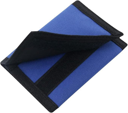 NEICY RFID Blocking Canvas Wallet for Men and Women - Camo Trifold Outdoor Sports Wallets with Magic Sticker for Teen Kids (Blue Set)