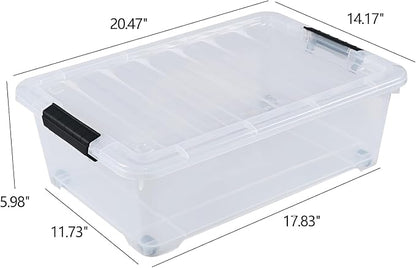 20 Quart Stackable Plastic Under Bed Bins - Image 2