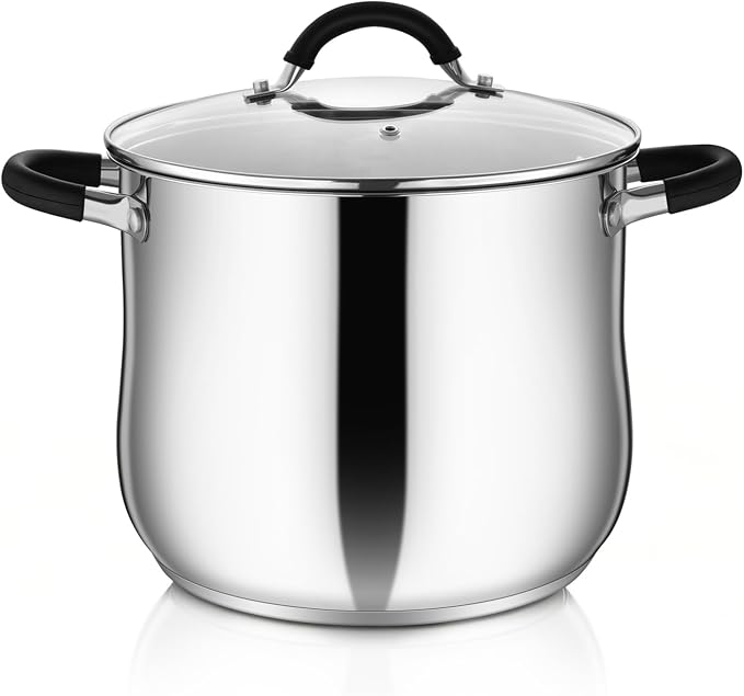 P&P CHEF 9.5" Stainless Steel Large Stock Pot by PPCHEF