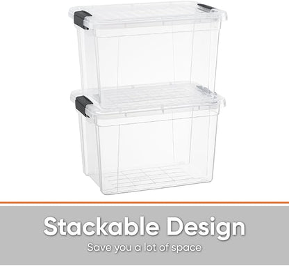 Superio Storage Bins with Lids- 2 Pack, 2.5 Qt Clear Boxes - Image 4