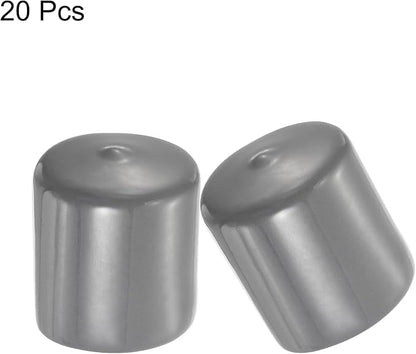 uxcell 20pcs Rubber End Caps 37mm ID Vinyl Cap Cover Screw Protectors Dark Grey - Image 2