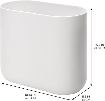 iDesign Small Oval Plastic Bathroom Trash Cans - Image 3