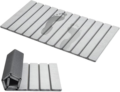 AWW Foldable Stone Bath Mat, Quick Dry Diatomaceous Earth Bath Mat by AWW