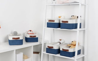 DULLEMELO Small Storage Bin, Small Fabric Rectangular Storage Basket - Image 6