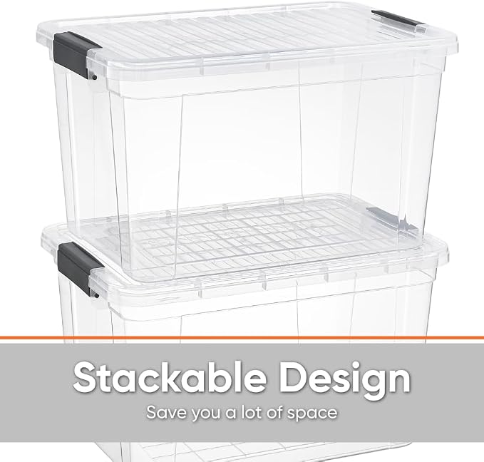 Superio Storage Bins with Lids, Stackable Totes, BPA Free, Odor Free, Organizer - Image 5