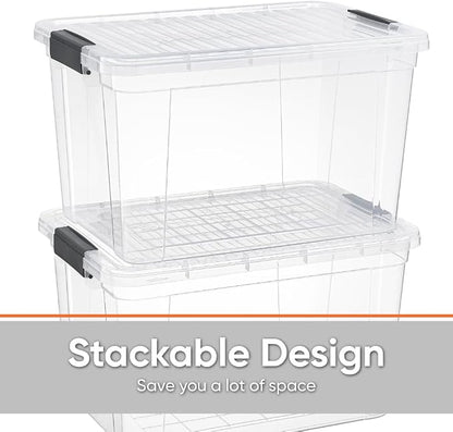 Superio Storage Bins with Lids, Stackable Totes, BPA Free, Odor Free, Organizer - Image 4