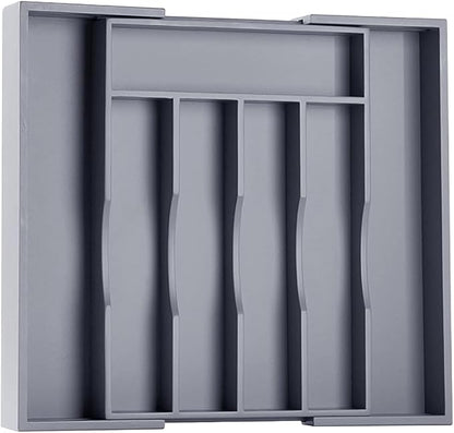 Kitchen Silverware Drawer Organizer and Storage Bamboo Wood Cooking Utensil - Image 8