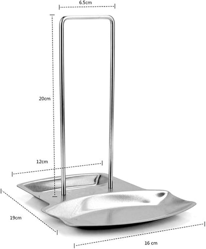 Pot Lid Holder Spoon Rest, Stainless Steel Utensils Pan Pot Cover Lid Rack - Image 2
