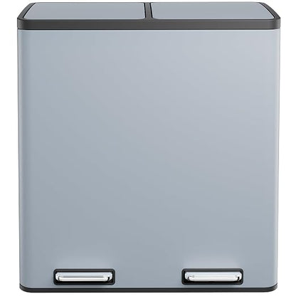 AthLike 60L Dual Trash Can, Stainless Steel Kitchen Garbage Can, Double by AthLikeforEveryone