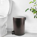 Stainless Steel Small Trash Can with Lid & Step Pedal - 5 Liters/1.3 Gallon Soft Close Waste Basket with Removeable Inner Bucket - Garbage Can for Bathroom, Bedroom, Kitchen & Office (Bronze)