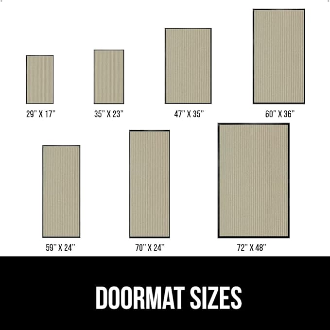 GORILLA GRIP Traffic Guard Door Mat, 47x35, Heavy Duty Welcome Mats, Commercial Office Space Doormat, Waterproof, Fade Resistant, Strong Rubber Backing, Low Profile, Shoe and Boot Scraper, Light Gray