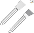 2 PCS Stainless Steel Scrapers – Multifunctional Scraper Cleaning Tool for Cookware, Stovetop, Adhesive, Oven Racks, Grout, Grill & Glass, Durable Scraper for Kitchen & Home, Fridge Cleaning